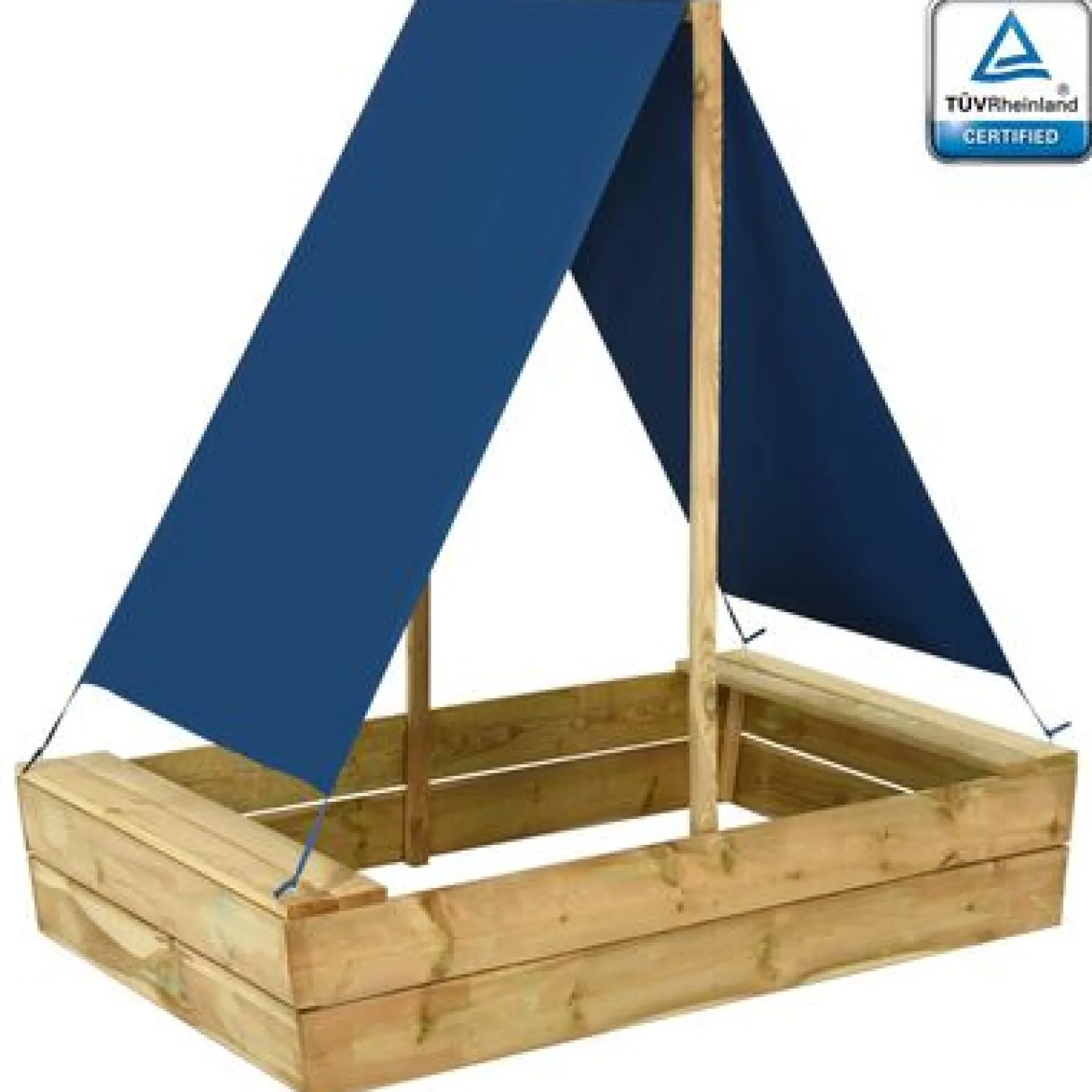 Little Helper Robuster, verrottungsbeständiger Sandkasten aus Öko-Holz | Schiff mit fester Struktur und Dach | Blau | 98 x 80 x 60 cm