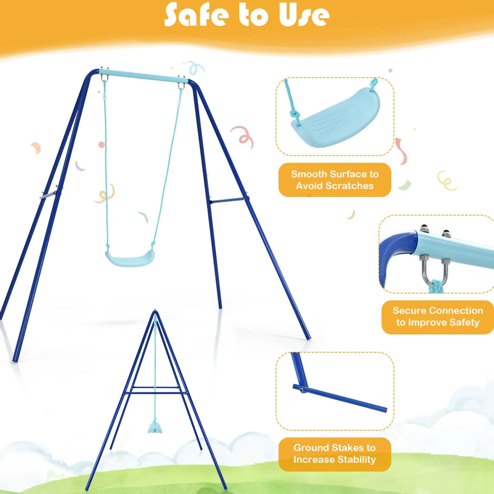 Little Helper Rost- und schlagfestes Schaukelset für Kinder | Superstark und sicher | 3-7 Jahre