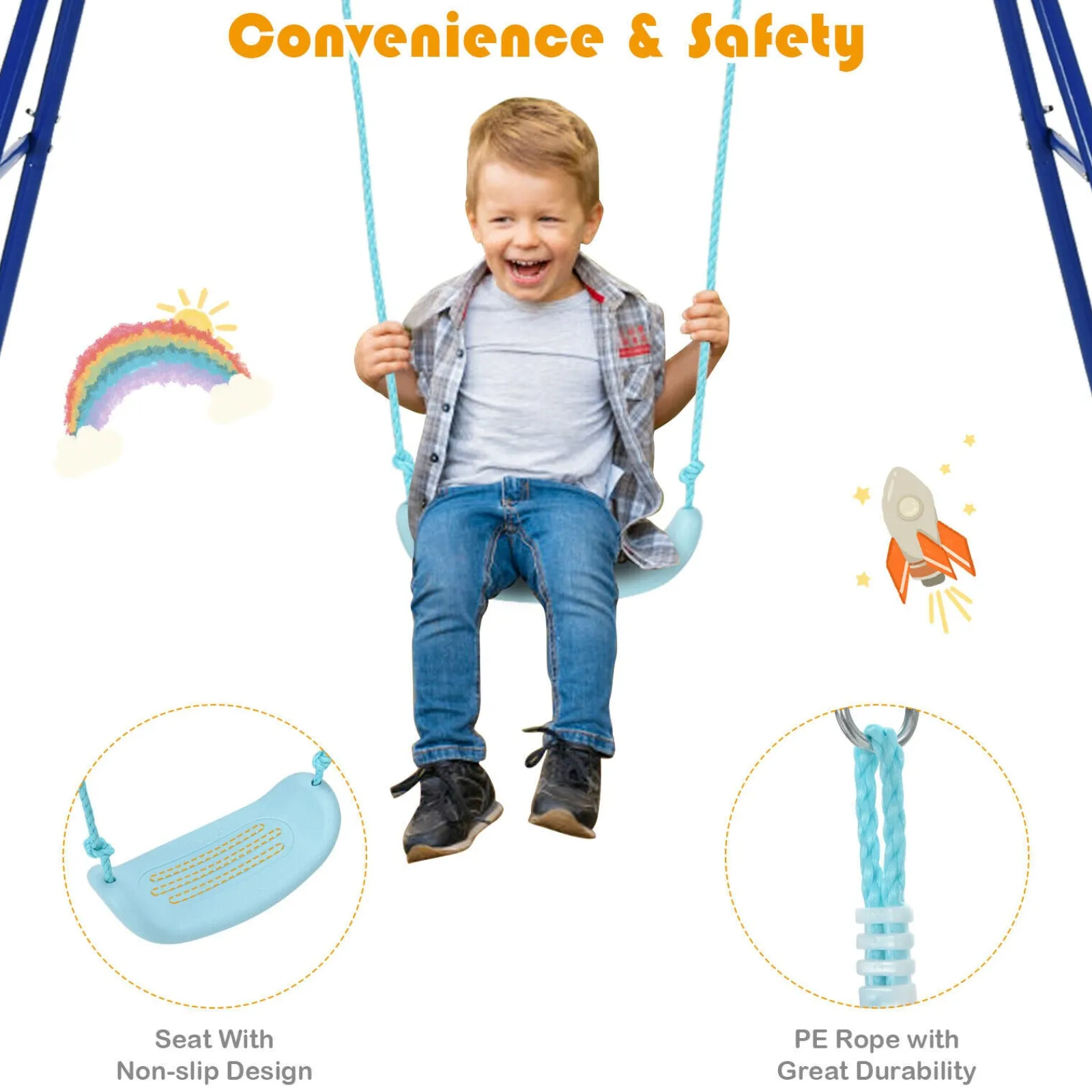 Little Helper Rost- und schlagfestes Schaukelset für Kinder | Superstark und sicher | 3-7 Jahre