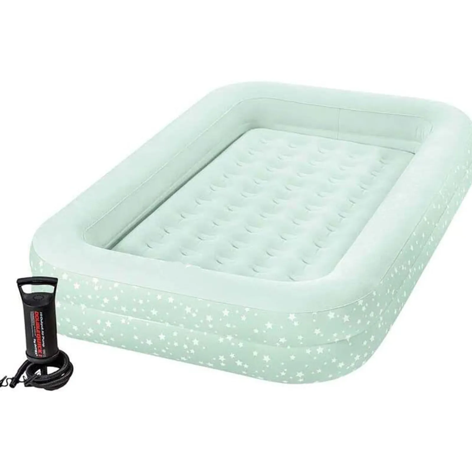 Kinder Little Helper Schnell Aufzubauendes Aufblasbares, Tragbares Reisebett Für Kinder | Dicke Matratze, Tragetasche Und Luftpumpe | Minze | 3–8 Jahre
