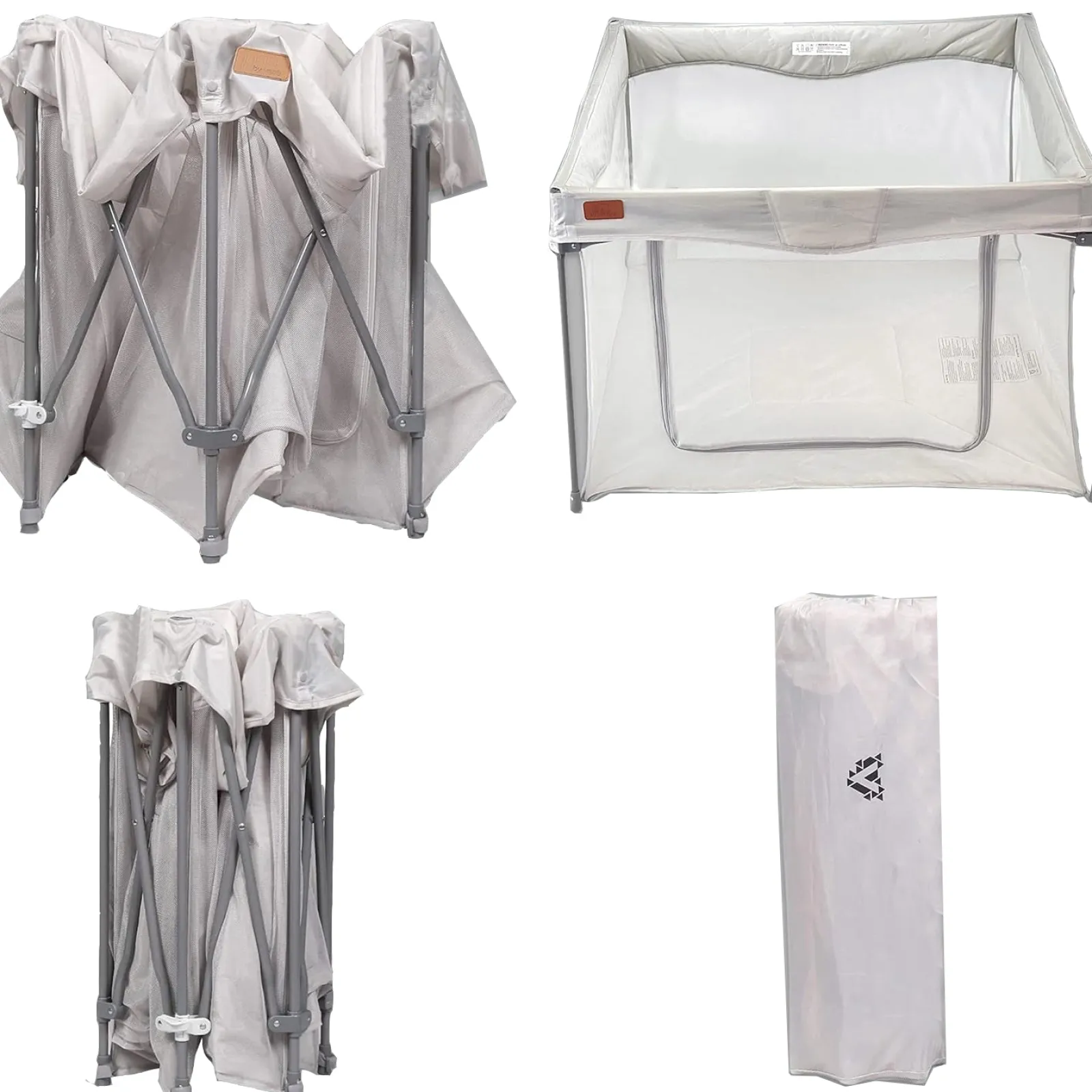 Kinder Little Helper Schnelles Öffnen und Schließen | faltbarer Laufstall | passgenaue Matte | Reisetasche | grau | 110 cm im Quadrat | 0–36 m