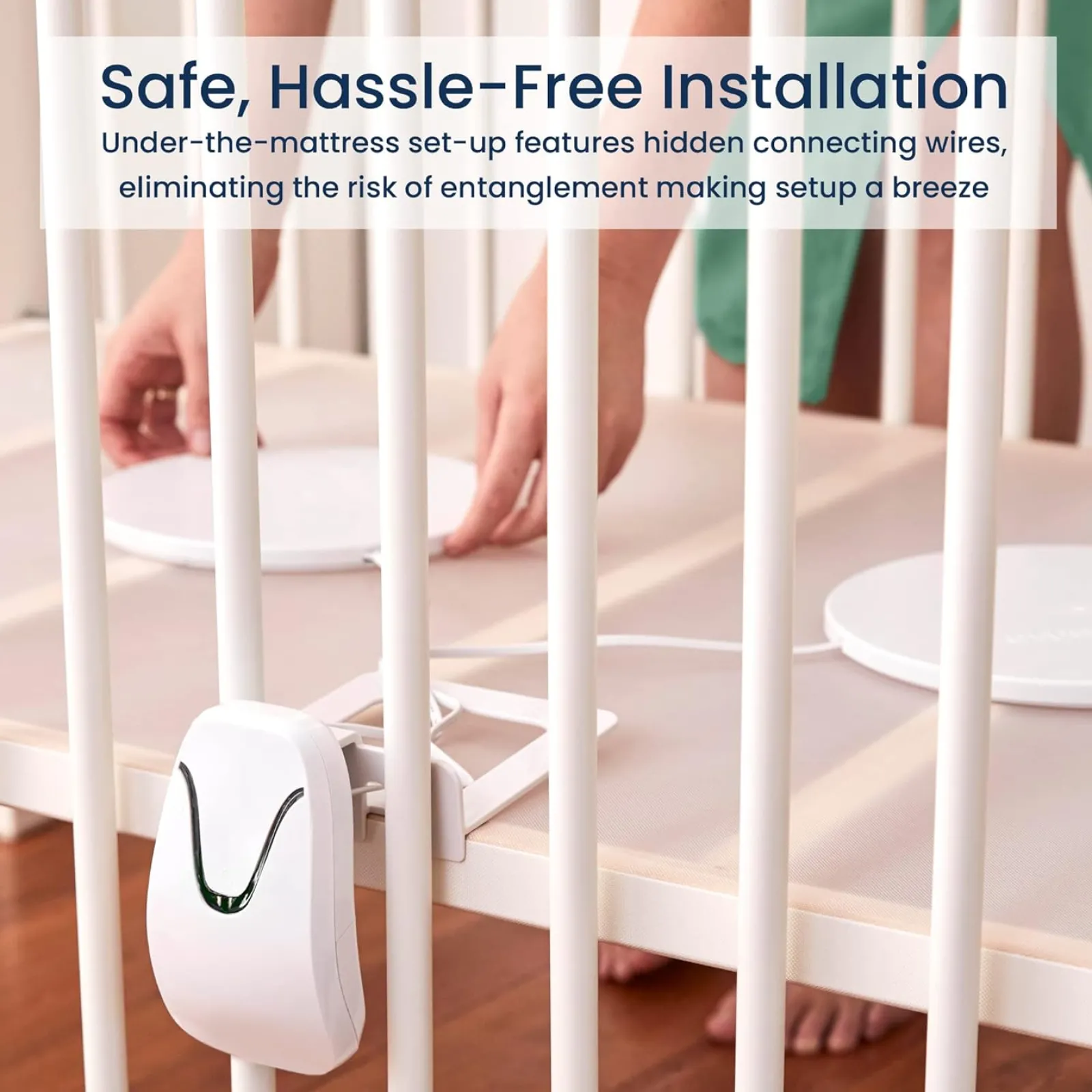 Kinder Little Helper Sicherer Schlaf Hochempfindlicher Baby-Atembewegungsmonitor | 5-Zoll-Raum- und Kinderbettüberwachung mit geteiltem Bildschirm | IR-Nachtsicht | Schlaflieder und Schlafgeräusche