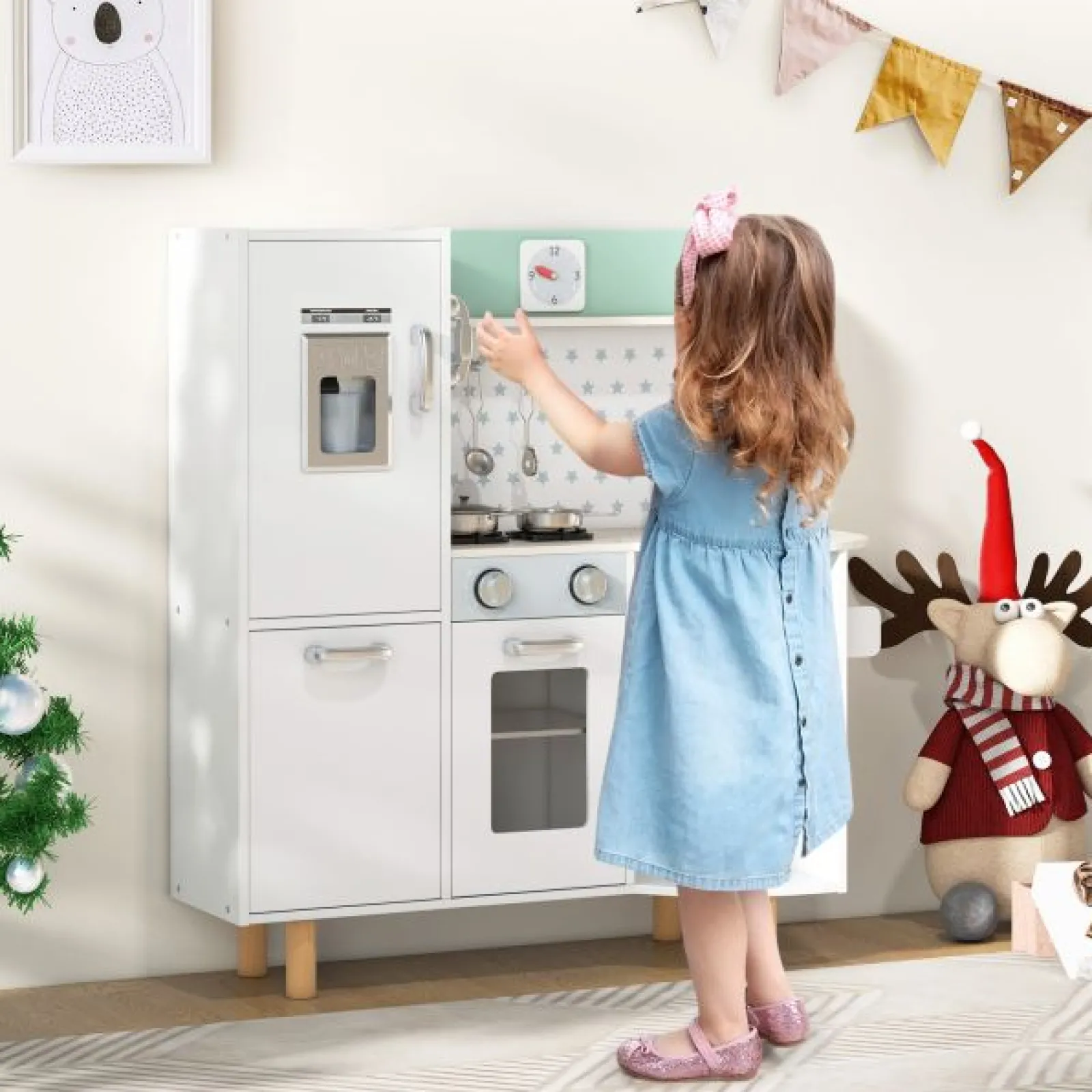 Little Helper Spielzeugküche Im Shaker-Stil | Eismaschine | Backofen | Kochfeld | Spielzeuglebensmittel | Lichter Und Geräusche | Ab 3 Jahren