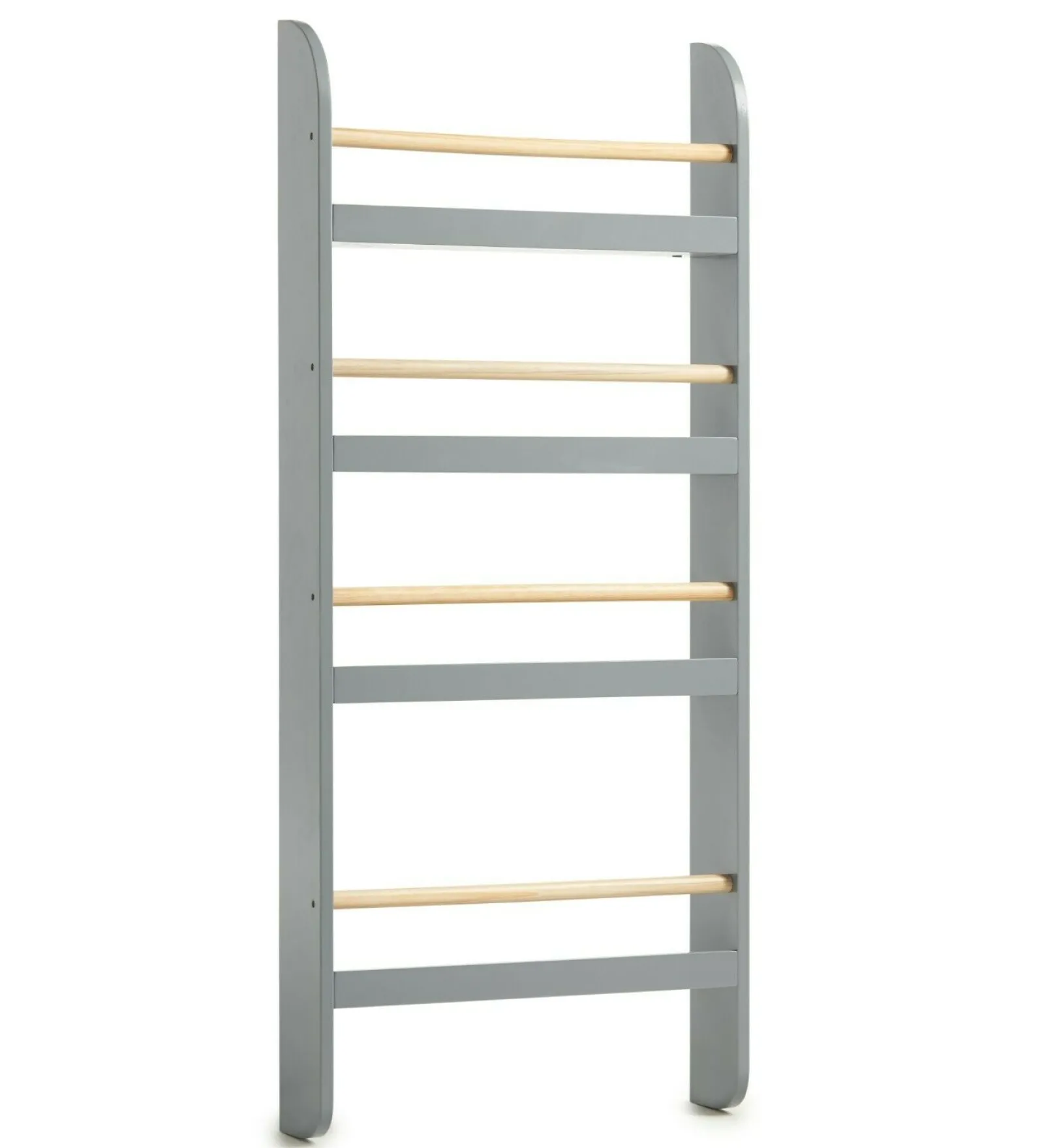 Kinder Little Helper 4-stöckiges Montessori-Bücherregal im skandinavischen Design zur Wandmontage | grau | 1,12m hoch