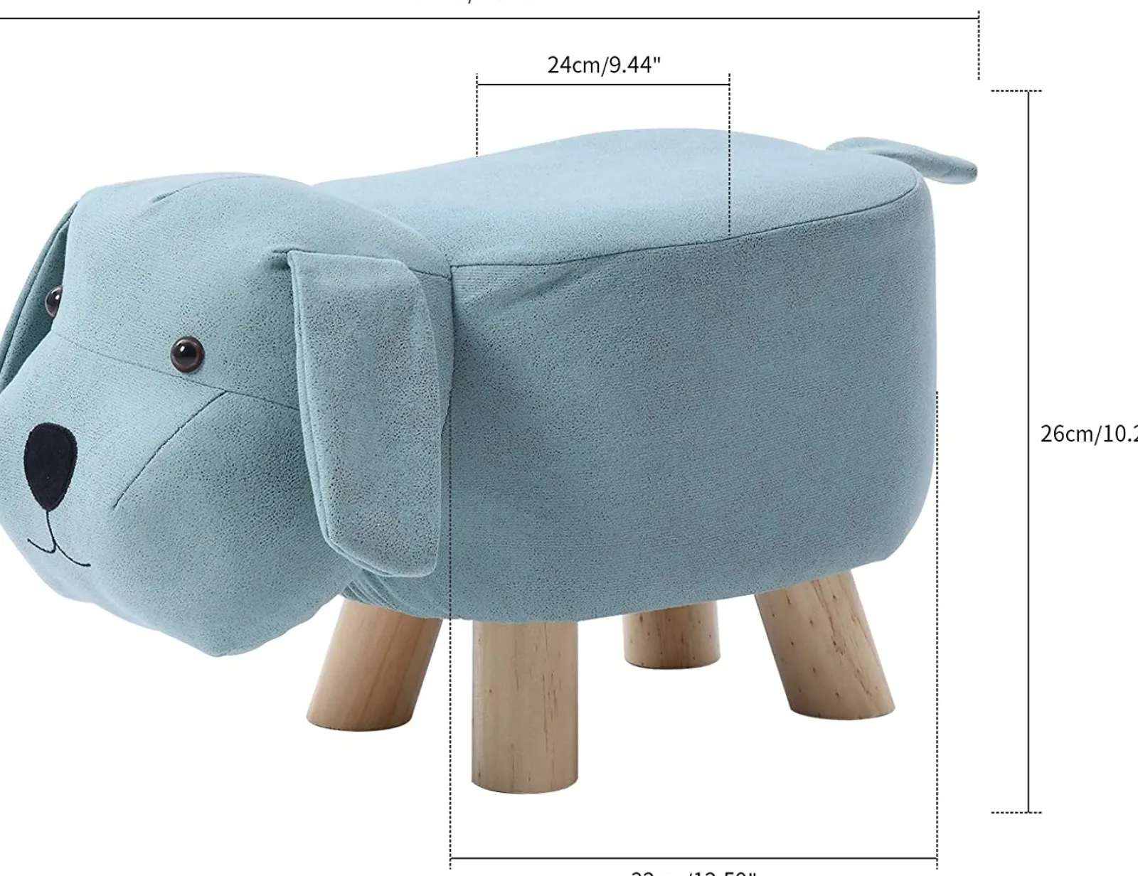 Kinder Little Helper Supersüßer Und Weicher Hocker Und Fußstütze Für Kinder | Sanftes Blaues Hundedesign