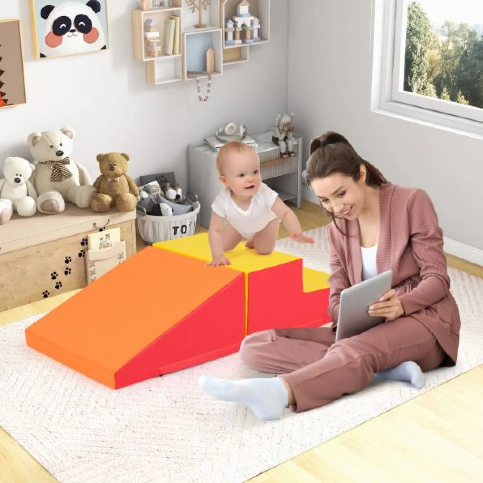 Kinder Little Helper 2-teiliger Stufen- und Rutschkletterer für Säuglinge und Kleinkinder | Sanftes Spiel