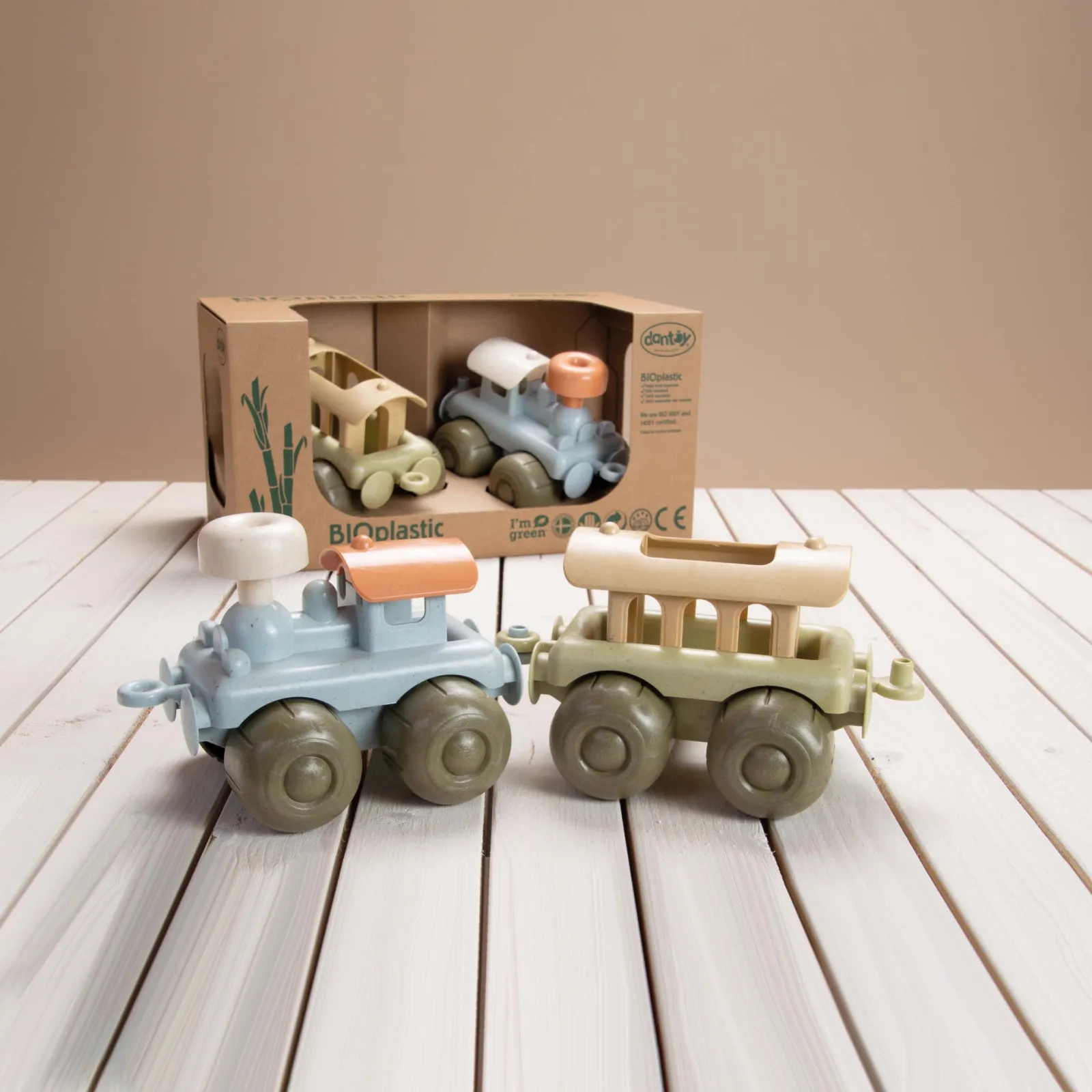 Little Helper 2-teiliges Eisenbahnset aus 100 % recycelbarem Bio-Kunststoff | Spielen im Innen- und Außenbereich