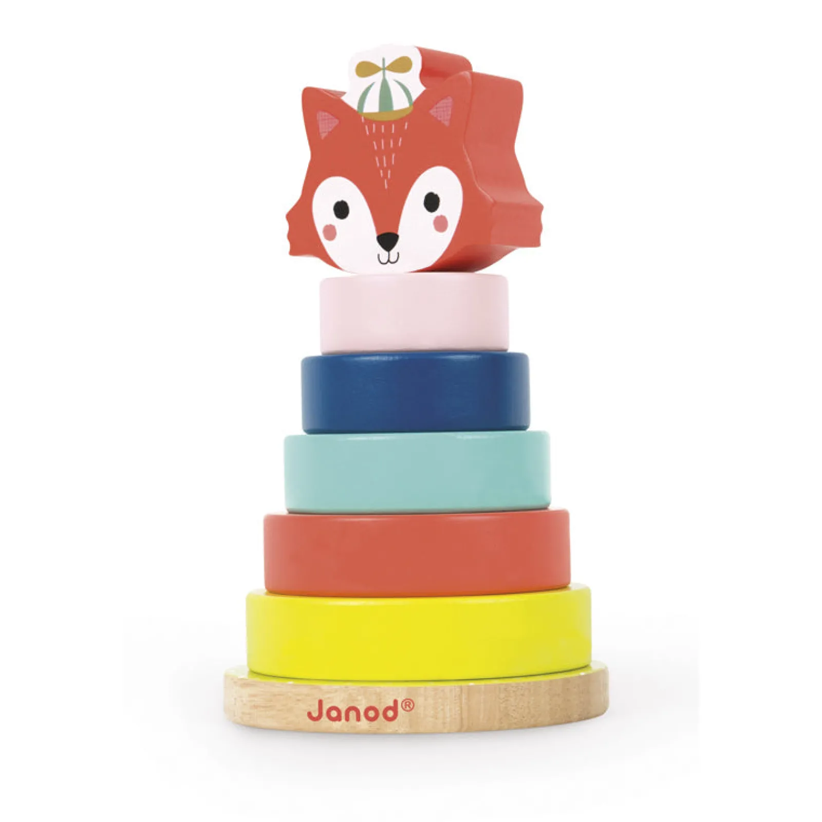 Kinder Little Helper 7-teiliges luxuriöses, umweltfreundliches Stapelspielzeug aus Holz | Mein Freund Fuchs | Spielzeug ab 1 Jahr | ab 12Monaten