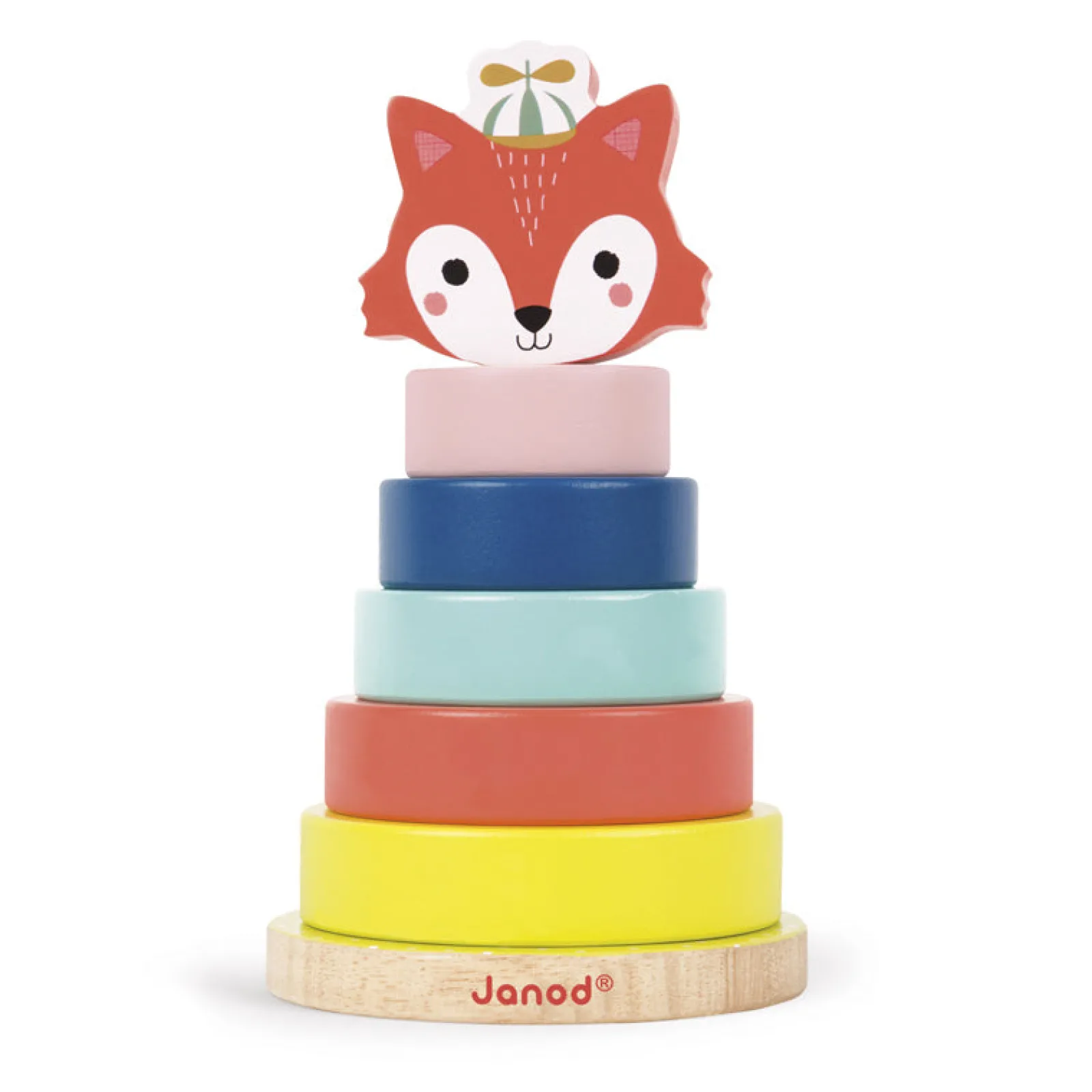 Kinder Little Helper 7-teiliges luxuriöses, umweltfreundliches Stapelspielzeug aus Holz | Mein Freund Fuchs | Spielzeug ab 1 Jahr | ab 12Monaten