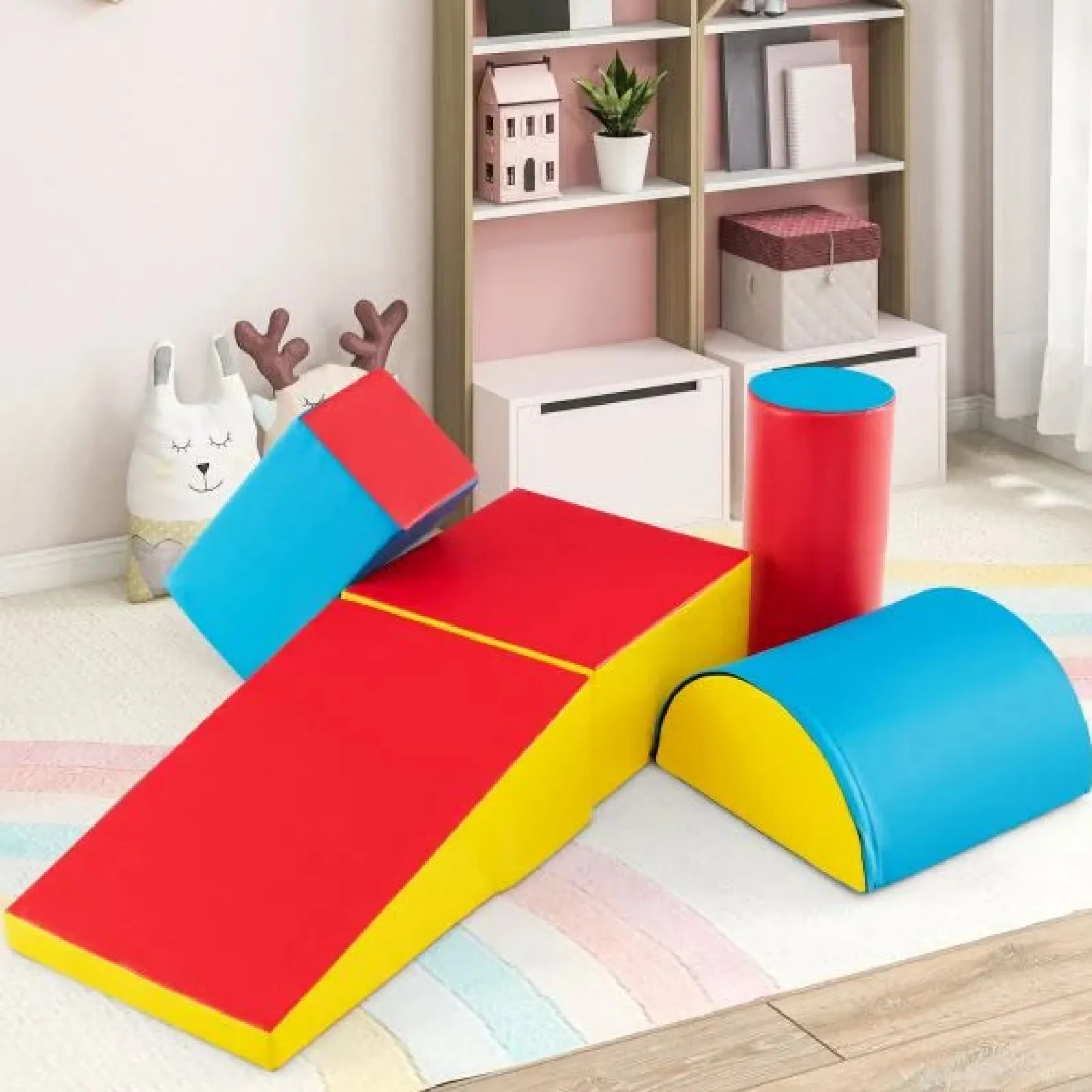 Kinder Little Helper 5-teiliges Montessori-Softspielgerät für den Innenbereich | Schaumstoff-Spielset | Primärfarben | 6 Monate+