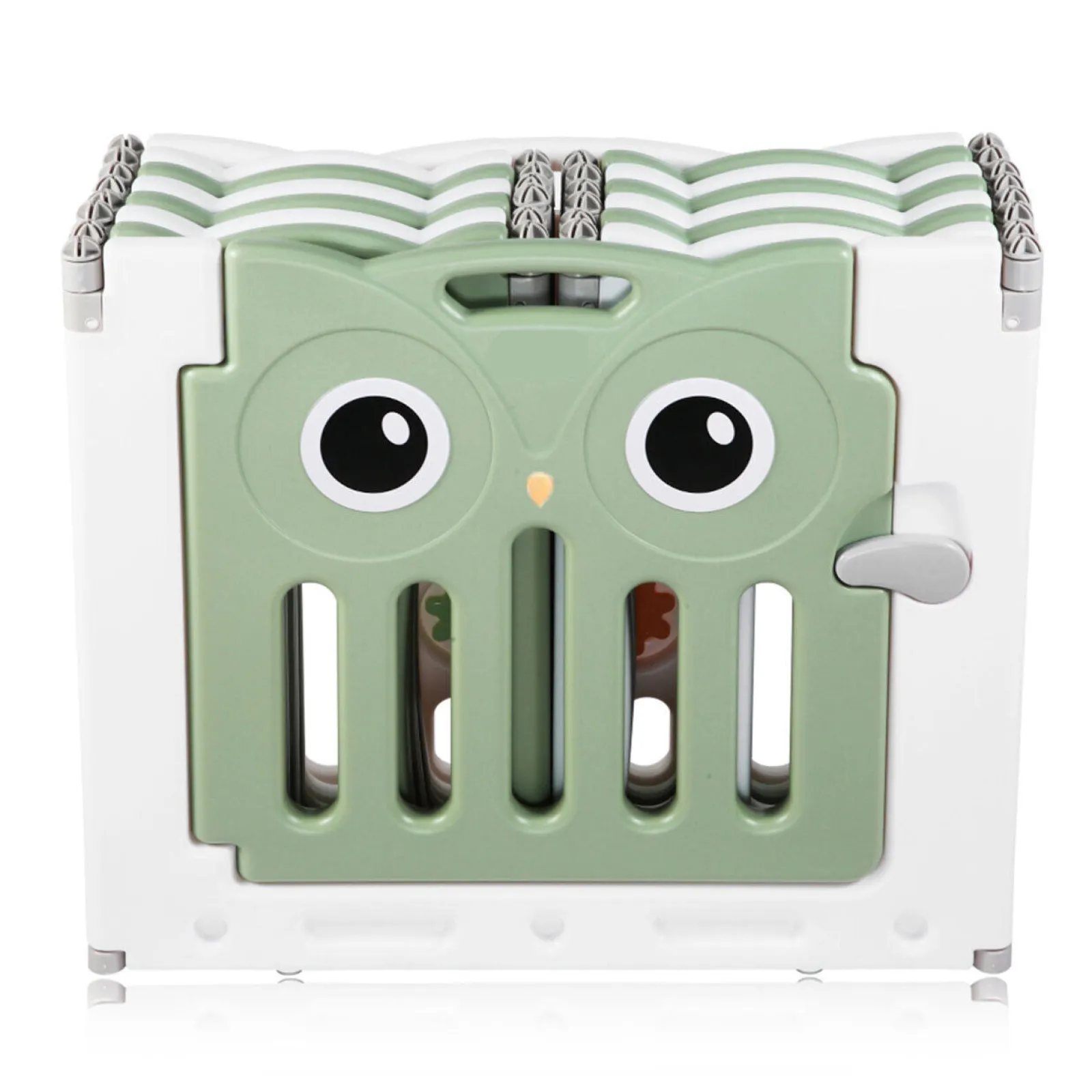 Kinder Little Helper 14-teiliges, ungiftiges, BPA-freies, recycelbares, faltbares Baby-Laufgitter und Bällebad | Modular | Salbeigrün und Weiß