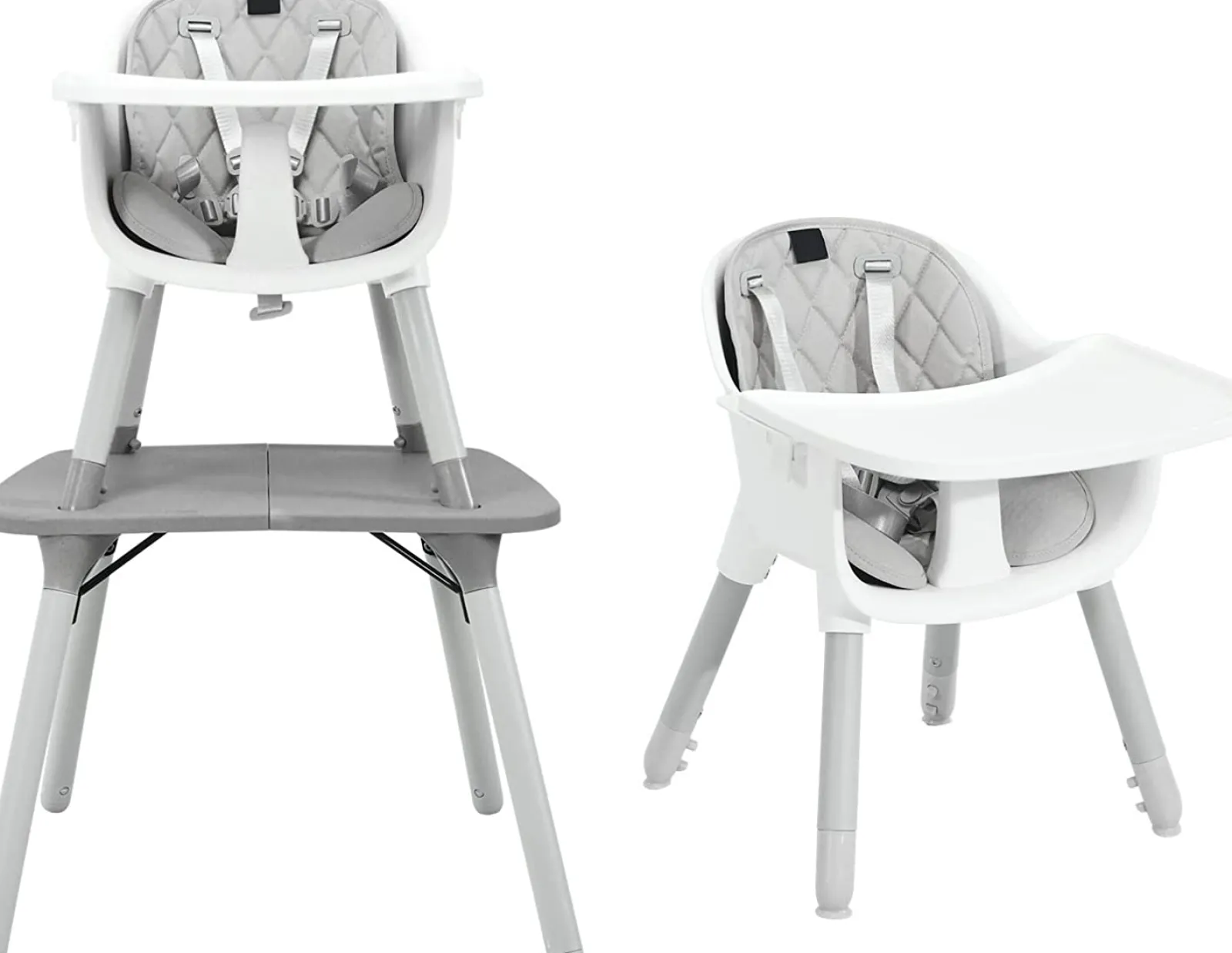 Little Helper Umbaubarer 5-In-1-Hochstuhl Aus Grauem Kunststoff | Niedriger Stuhl | Tisch- Und Stuhlset