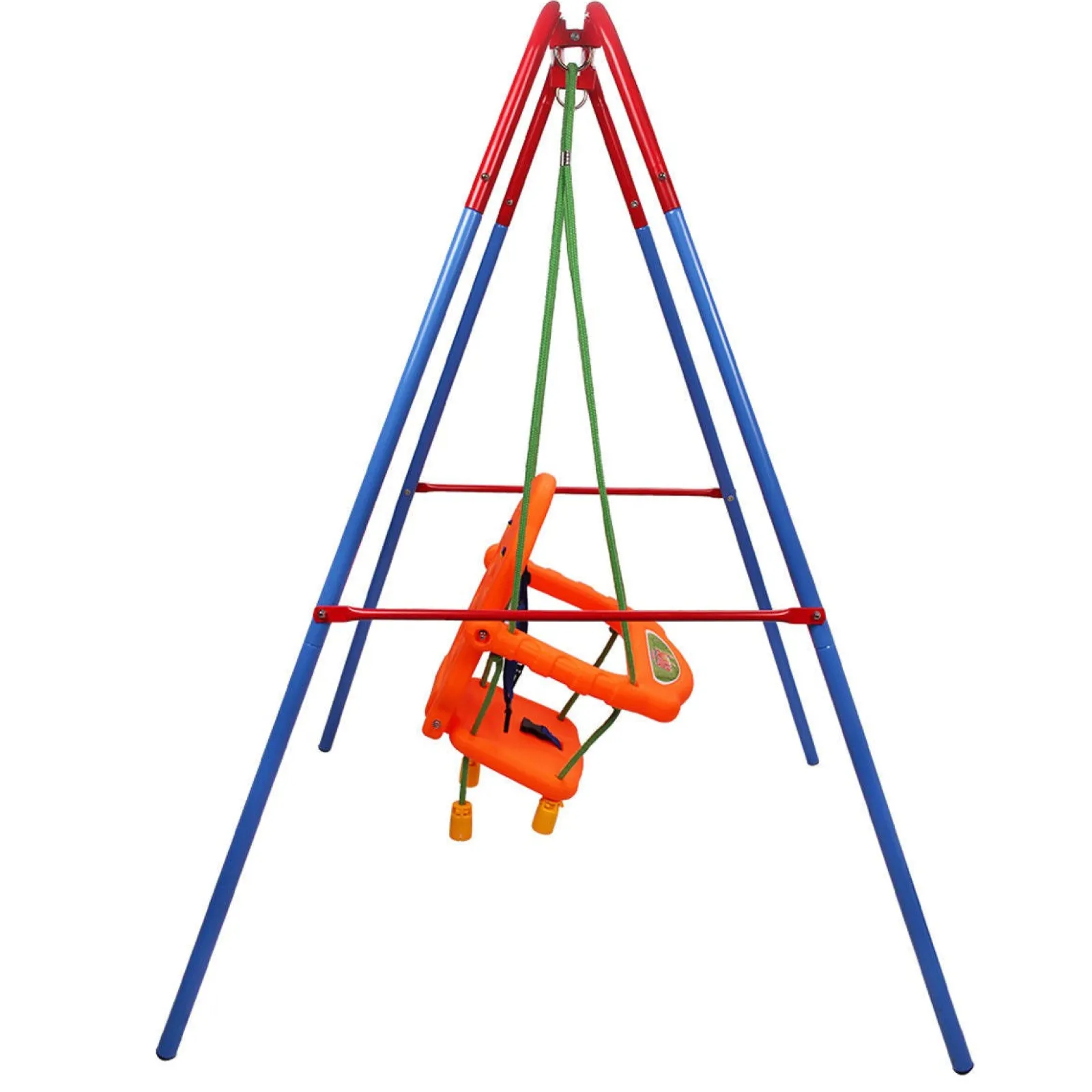 Little Helper Umweltfreundliche, zusammenklappbare Babyschaukel aus Kunststoff für den Garten mit Kindersitz | Mehrfarbig | 12Monate – 3Jahre
