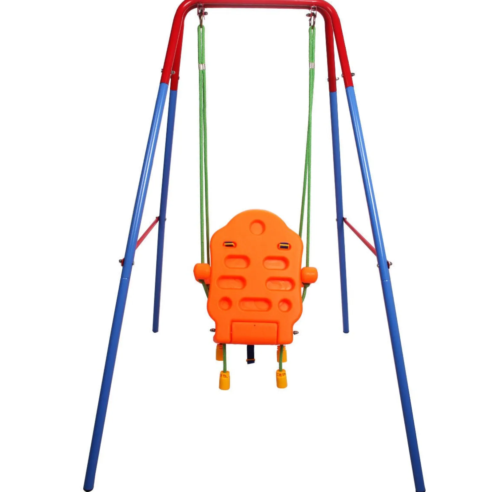 Little Helper Umweltfreundliche, zusammenklappbare Babyschaukel aus Kunststoff für den Garten mit Kindersitz | Mehrfarbig | 12Monate – 3Jahre
