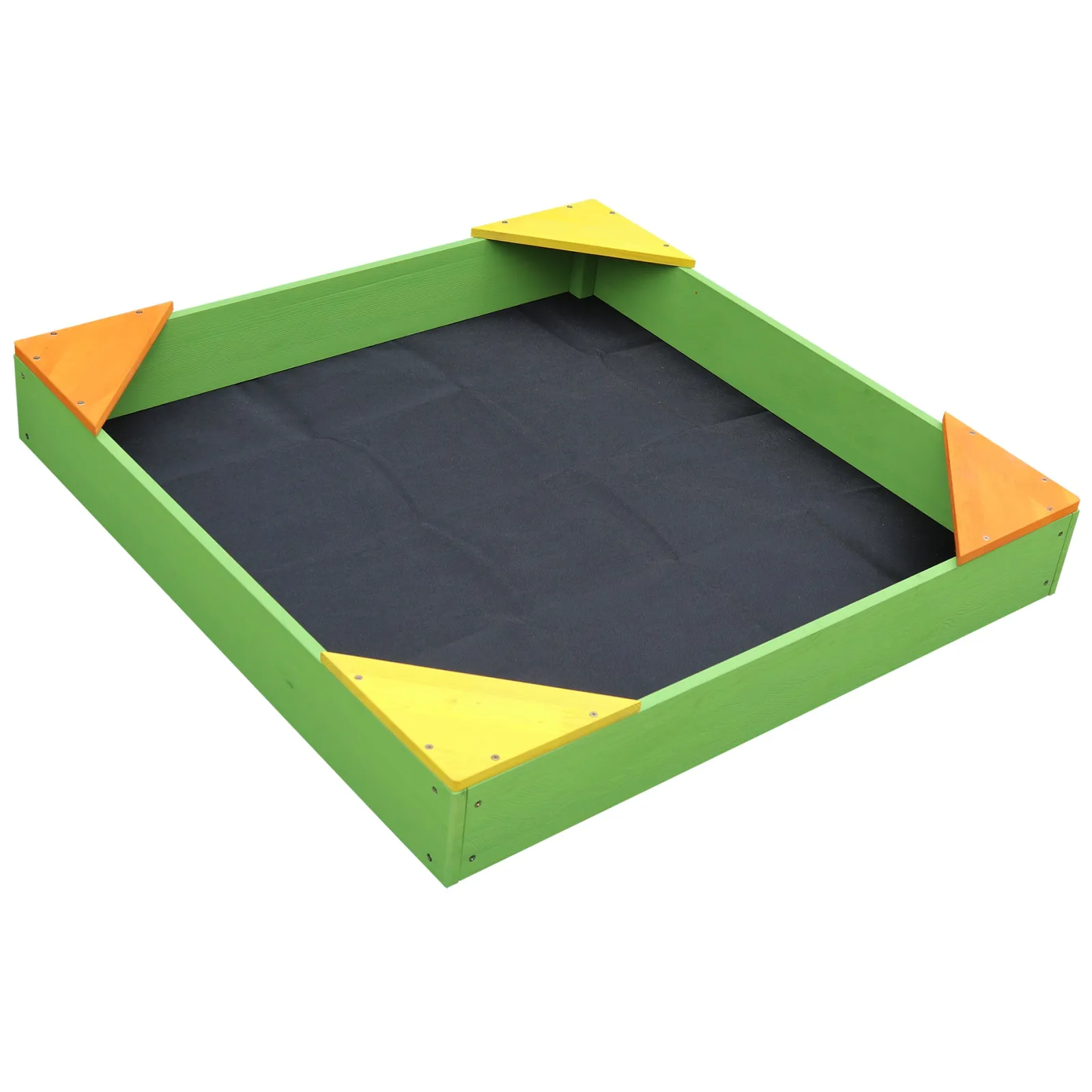 Little Helper 100 % umweltfreundlicher, verrottungsbeständiger FSC-zertifizierter Montessori-Sandkasten aus Zypressenholz | Bodeneinlage | Wasserdichte Abdeckung | 90 x 90 cm