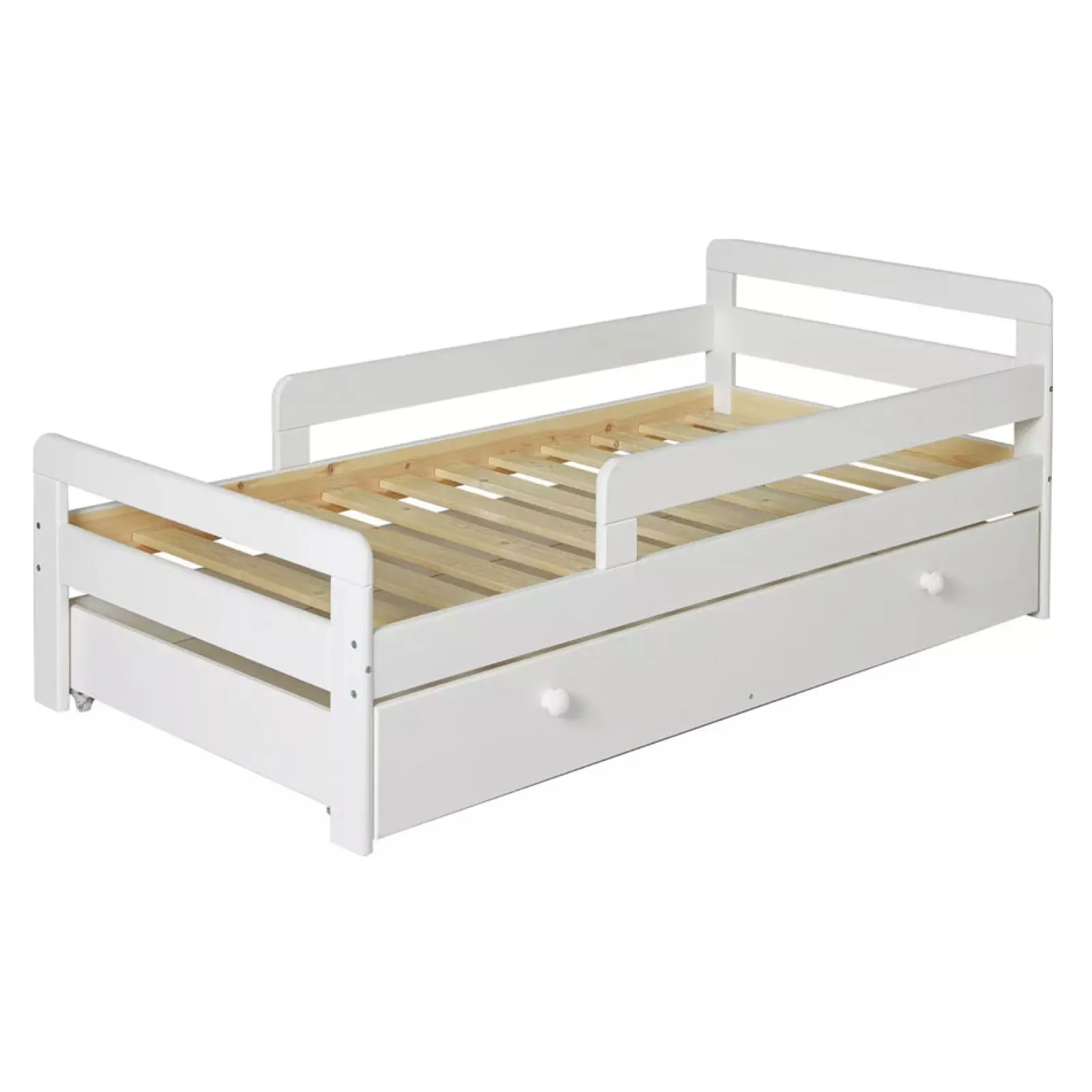 Kinder Little Helper Umweltfreundliches Kleinkinderbett aus Massivholz mit Schublade unter dem Bett | Betten für Kleinkinder | Einzelbett für Kinder
