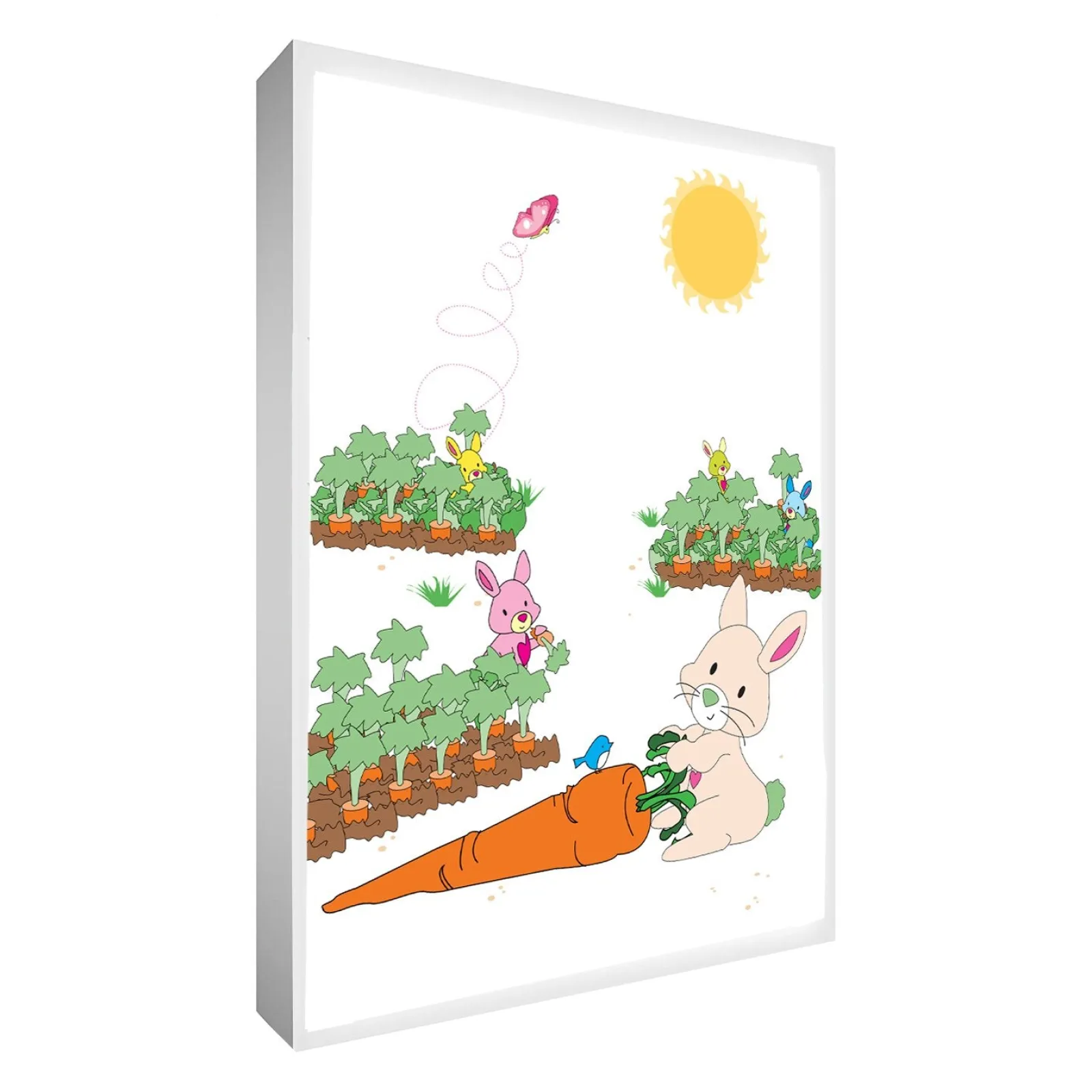 Kinder Little Helper Wandkunst fürs Kinderzimmer | Drucke fürs Kinderzimmer | Leinwandbild fürs Kinderzimmer – Bouncer, der Hase