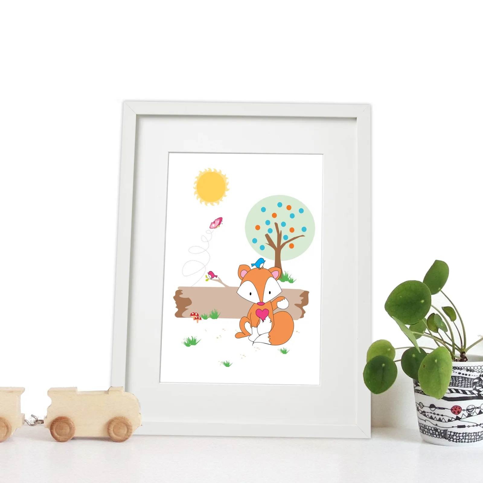 Kinder Little Helper Wandkunst fürs Kinderzimmer | Drucke fürs Kinderzimmer | Leinwandbild fürs Kinderzimmer – Freddy der Fuchs
