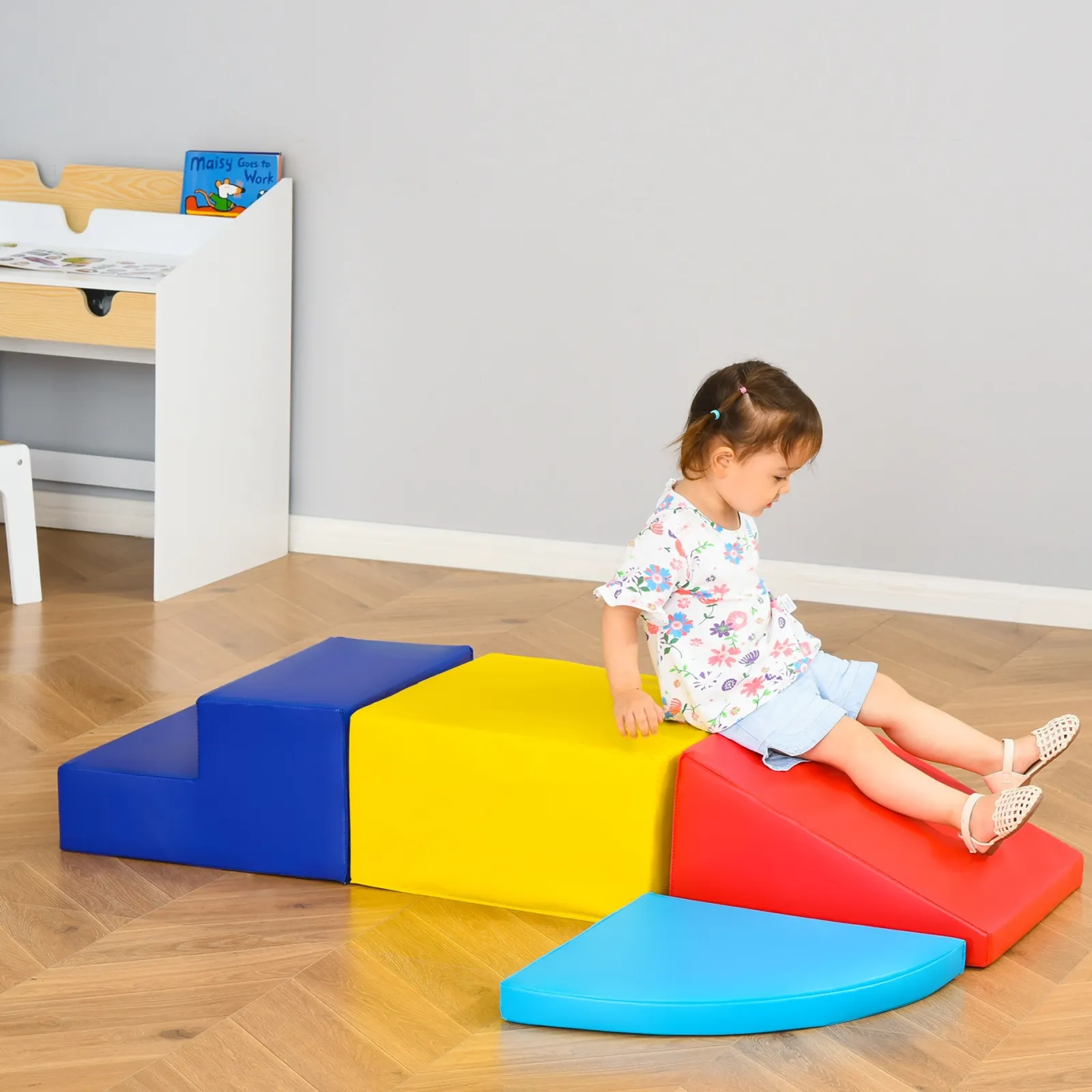 Kinder Little Helper Weiche Spielgeräte für den Innenbereich | 4-teiliges Montessori-Spielset aus Schaumstoff | Weiche Spielrutsche | 1–3 Jahre