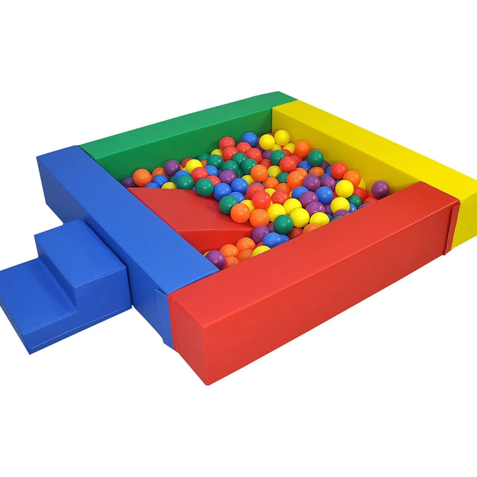 Kinder Little Helper XL-Montessori-Bällebad-Softplay-Set | Bällebad mit Bodenmatte & optional mit Stufen & Rutsche | 3m+