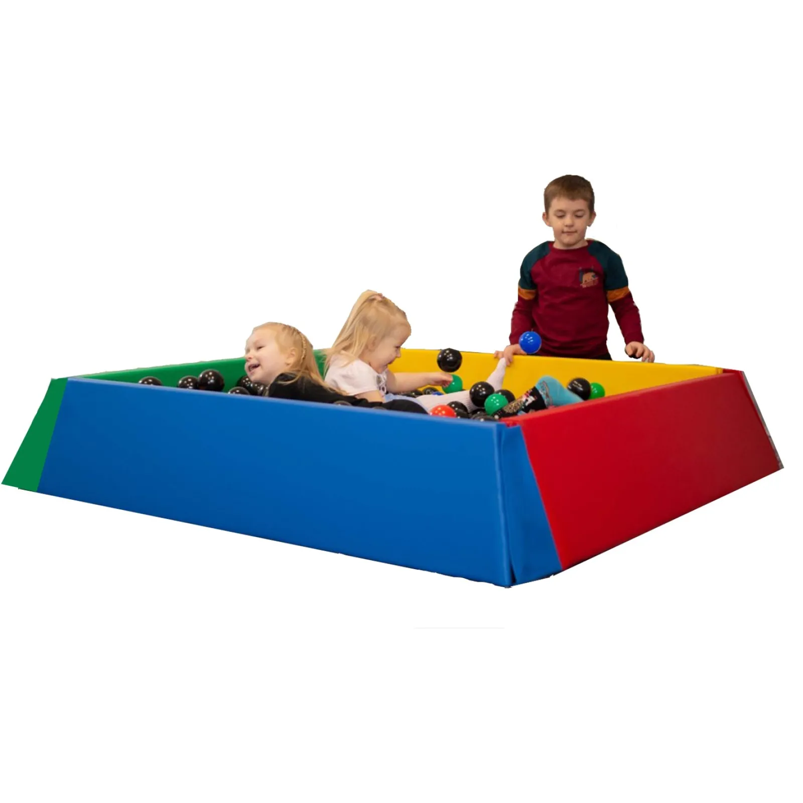 Kinder Little Helper XL-Montessori-Bällebad-Softplay-Set | Bällebad mit innerer Bodenmatte | 1,58 m im Quadrat | Primärfarben | 3m+