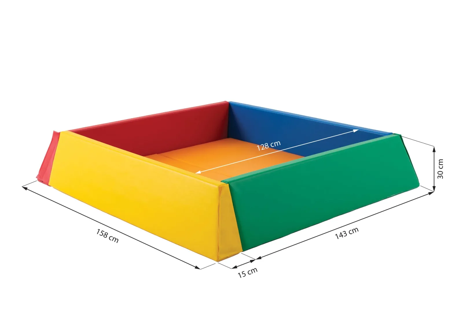 Kinder Little Helper XL-Montessori-Bällebad-Softplay-Set | Bällebad mit innerer Bodenmatte | 1,58 m im Quadrat | Primärfarben | 3m+