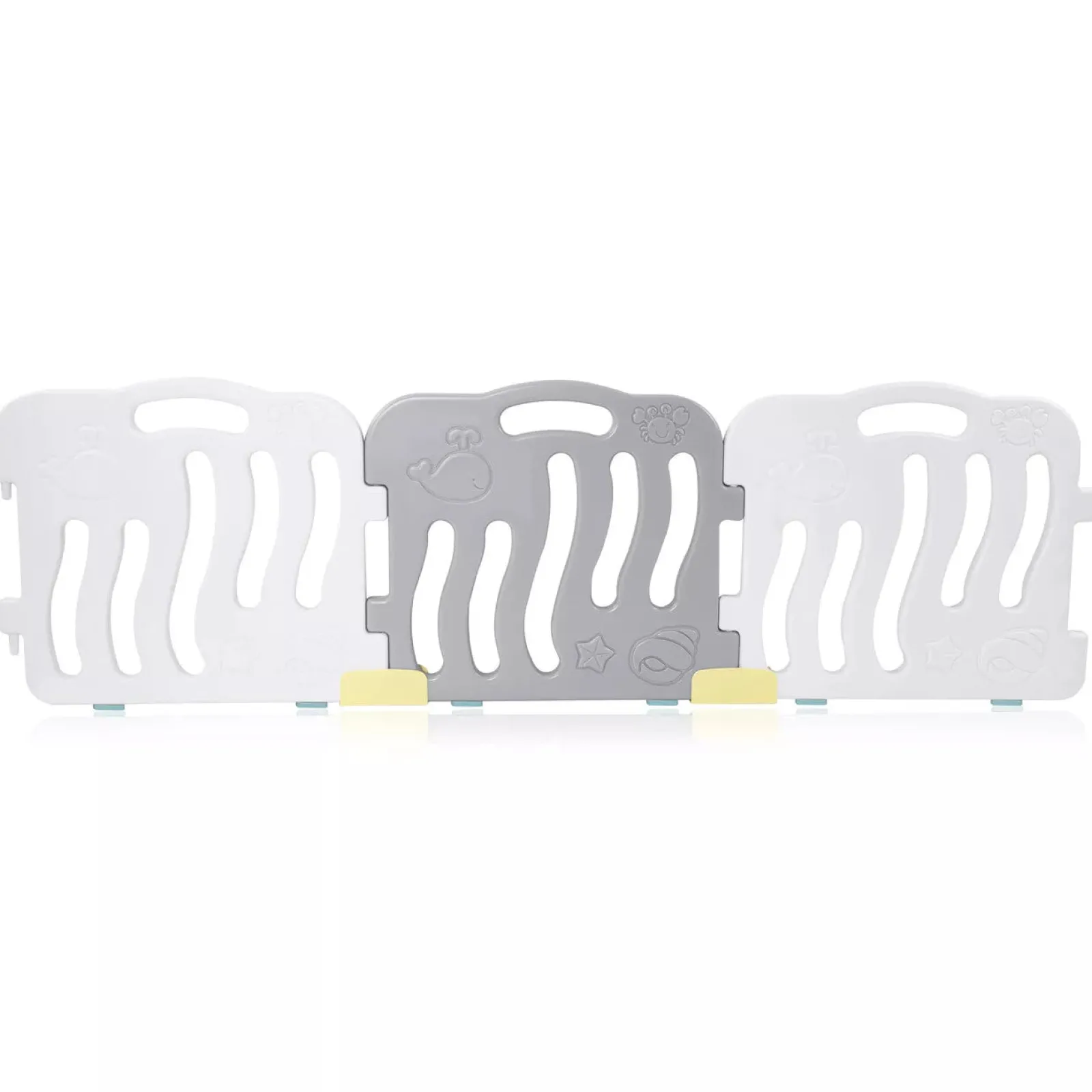 Kinder Little Helper XXL 18 Paneele BPA-freier faltbarer Baby-Laufstall und Bällebad | Modular | Grau & Weiß | 3-36m