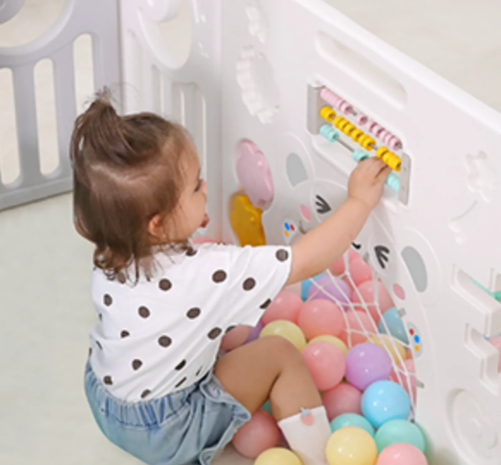 Kinder Little Helper XXL faltbarer Baby-Laufstall und Bällebad | Modular | Grau & Weiß | Ab 6 Monaten