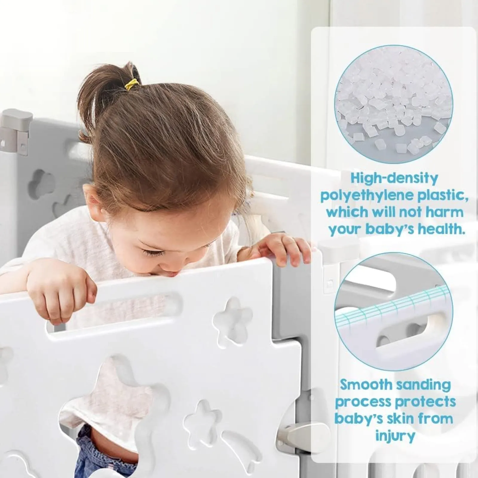 Kinder Little Helper XXL faltbarer Baby-Laufstall und Bällebad | Modular | Grau & Weiß | Ab 6 Monaten